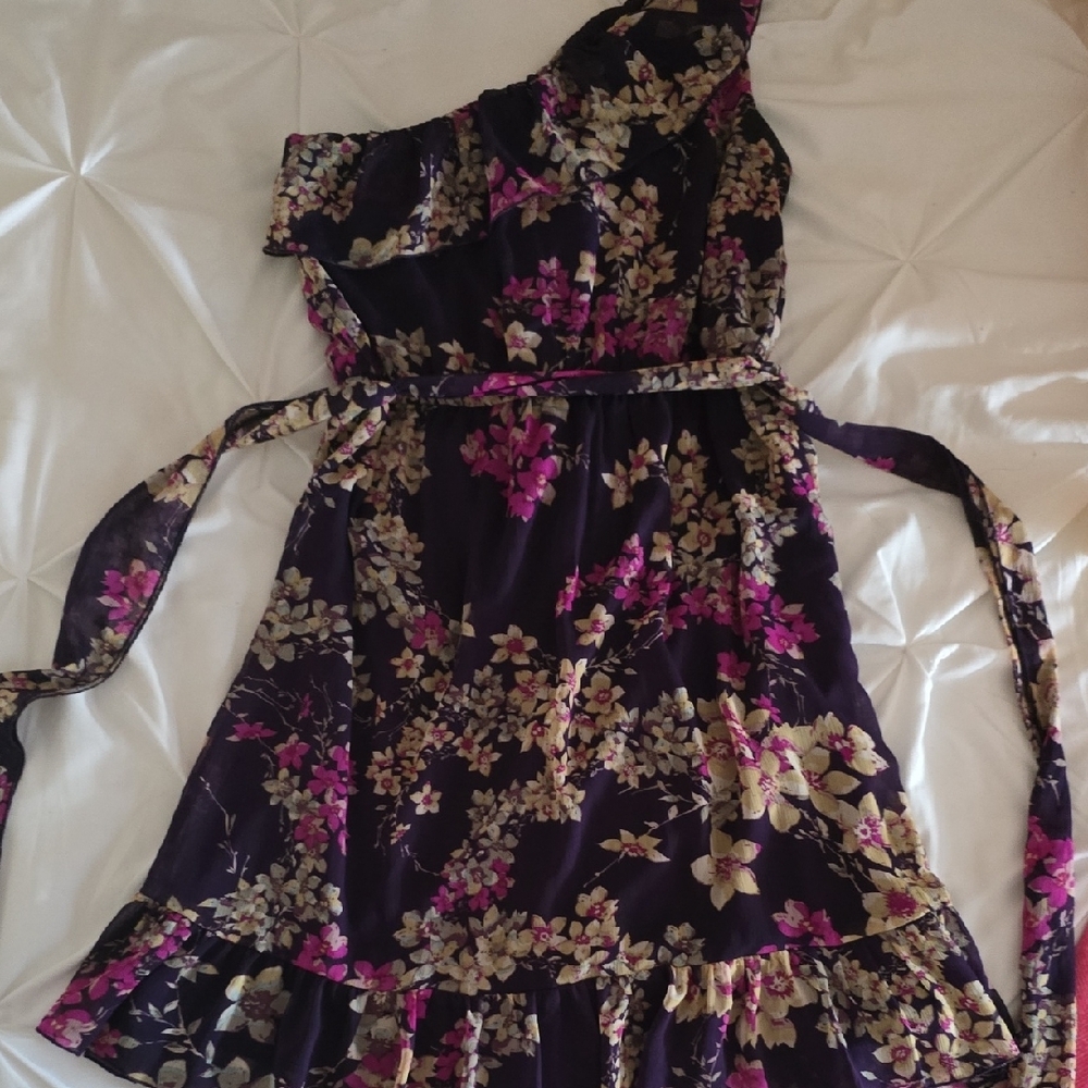 Charming Purple Floral Dress